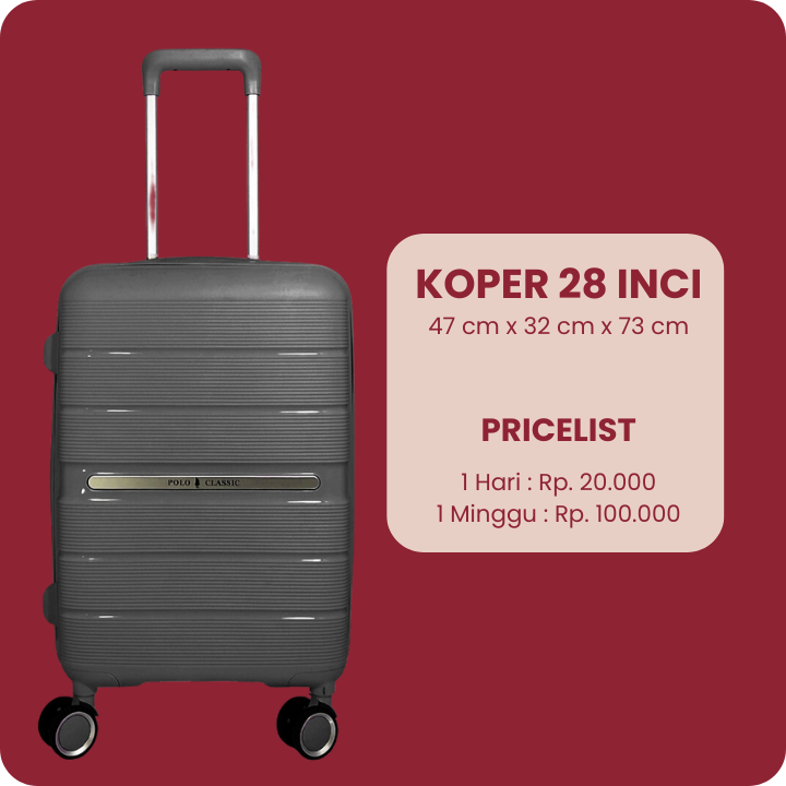 Sewa Koper 28 Inci di Bali