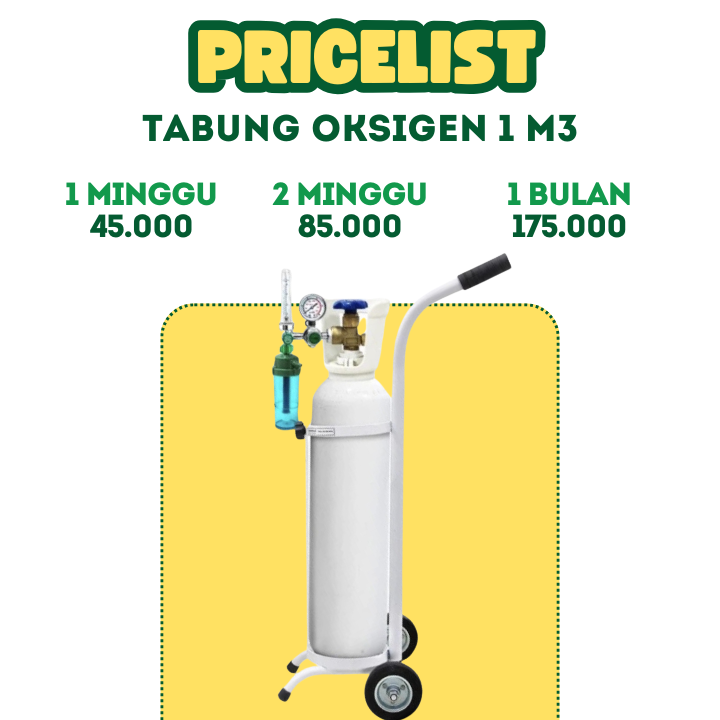 Harga Sewa Tabung Oksigen 1m3 di Argani Tangerang
