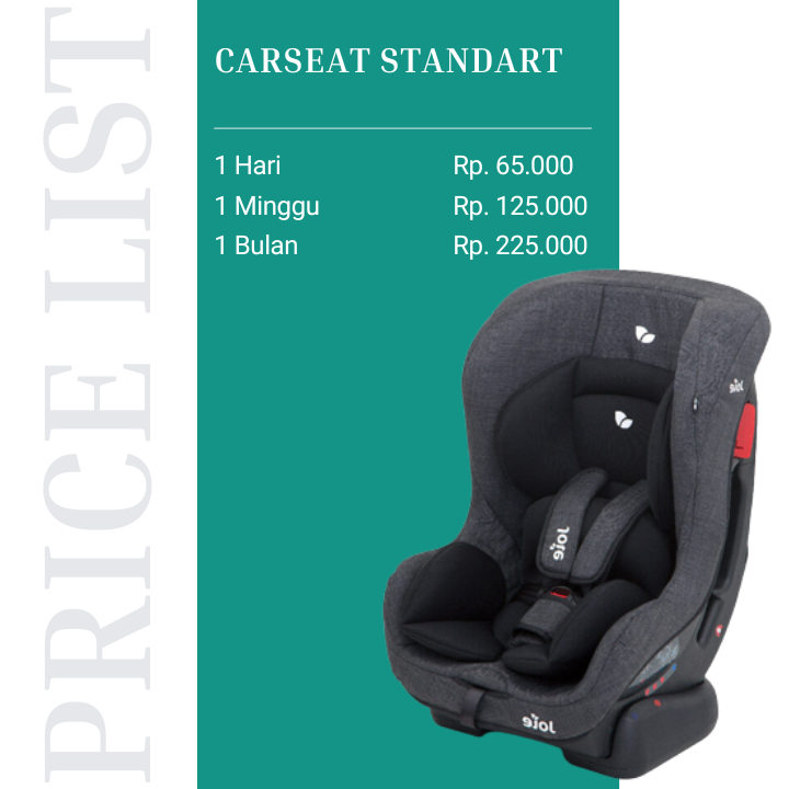 Harga Sewa Carseat Standart di Kidipedi Malang