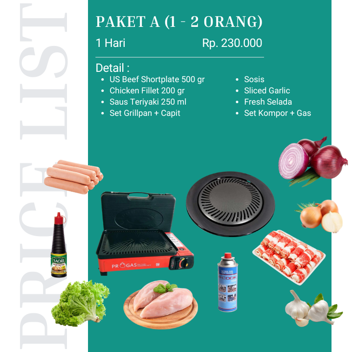 Harga Sewa BBQ Grill dan Paket A