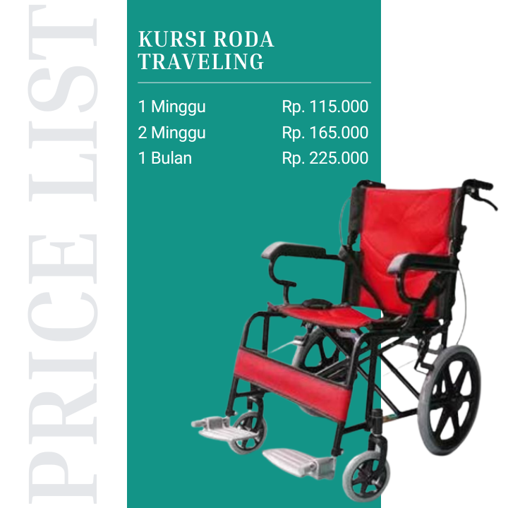 Harga Sewa Kursi Roda Standart di Malang