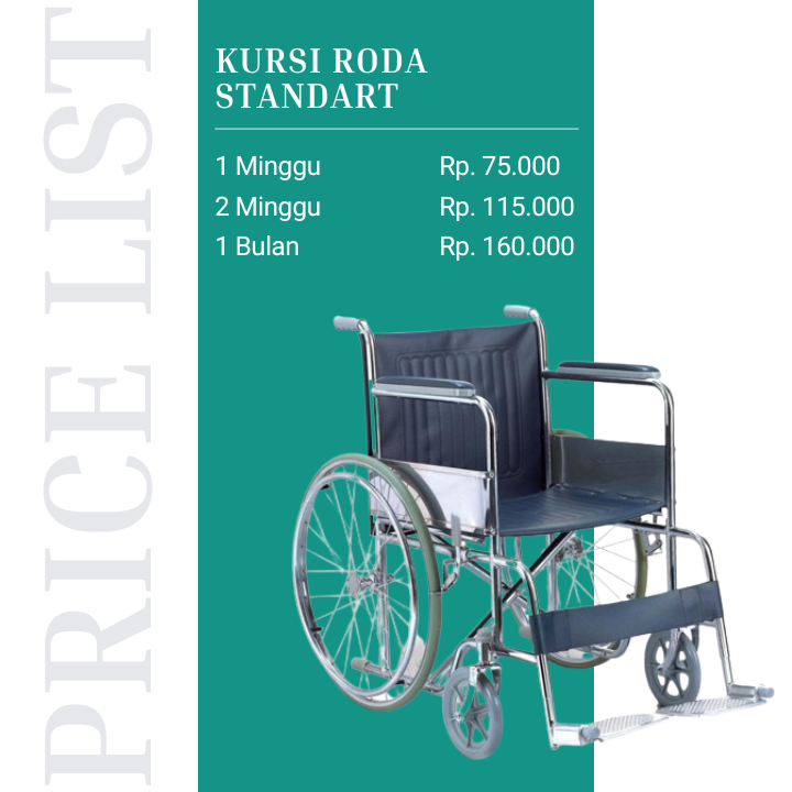 Harga Sewa Kursi Roda Standart di Malang
