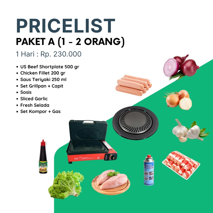 Pricelist Sewa BBQ Grill Paket A