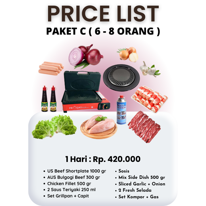 Paket C Sewa BBQ Grill di Bandung