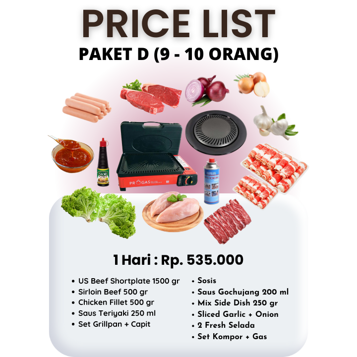 Paket D Sewa BBQ Grill di Bandung