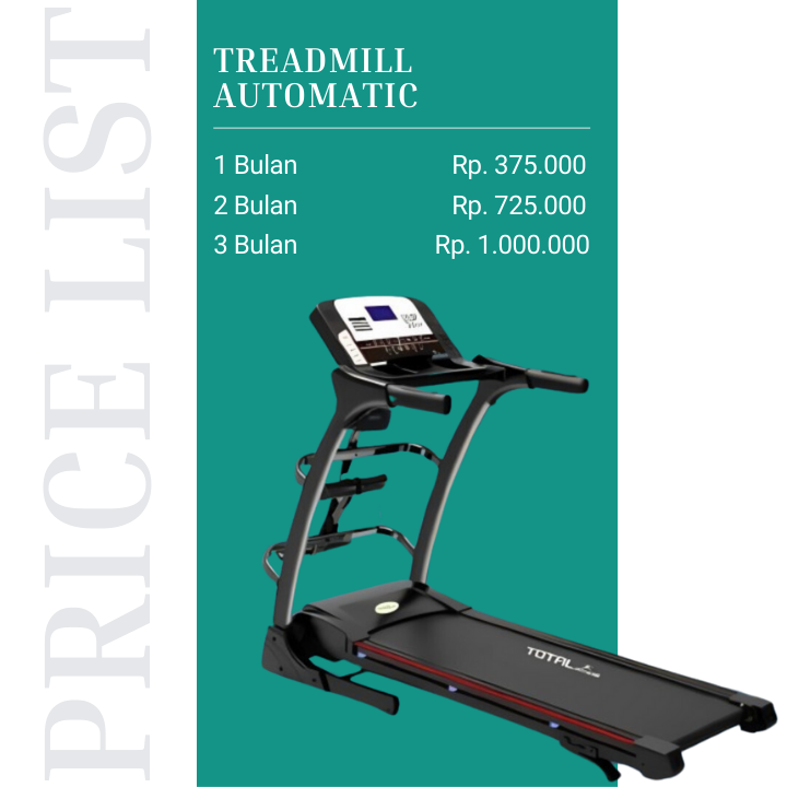 Harga Sewa Treadmill Automatic di Sadewa